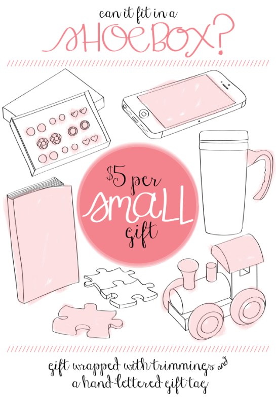 wrapping service $5 per small gift