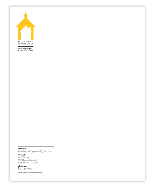 interchurch refugee group letterhead by laura weatherston