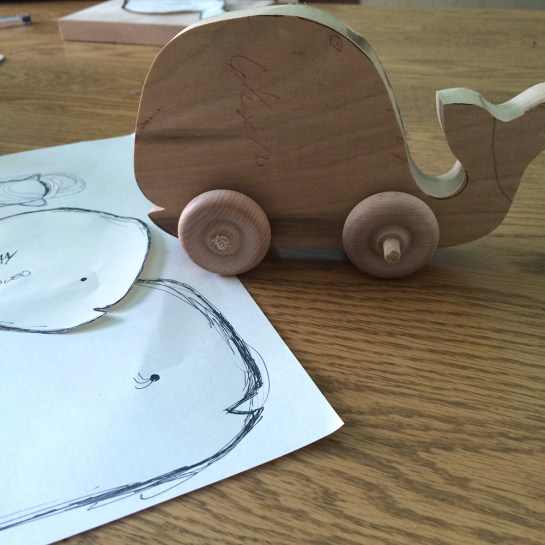 wooden whale by laura weatherston